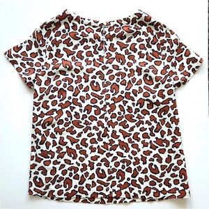 Linen Ann Taylor Animal Print Blouse